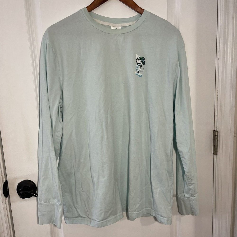 Disney Small World Men T-Shirt  Large Green Floral Hawaiian Mickey Mouse Summer